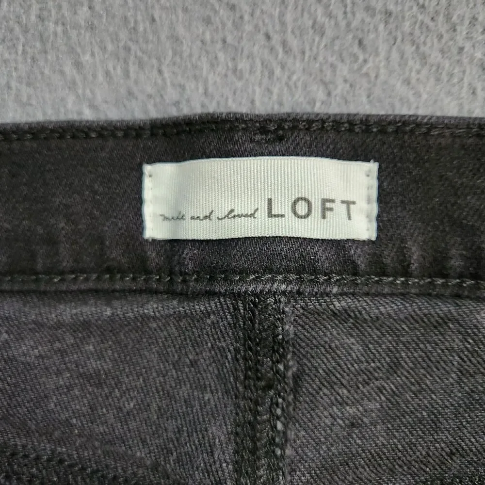 LOFT Jeans Women 28/6P Black High Rise The Slim Ankle